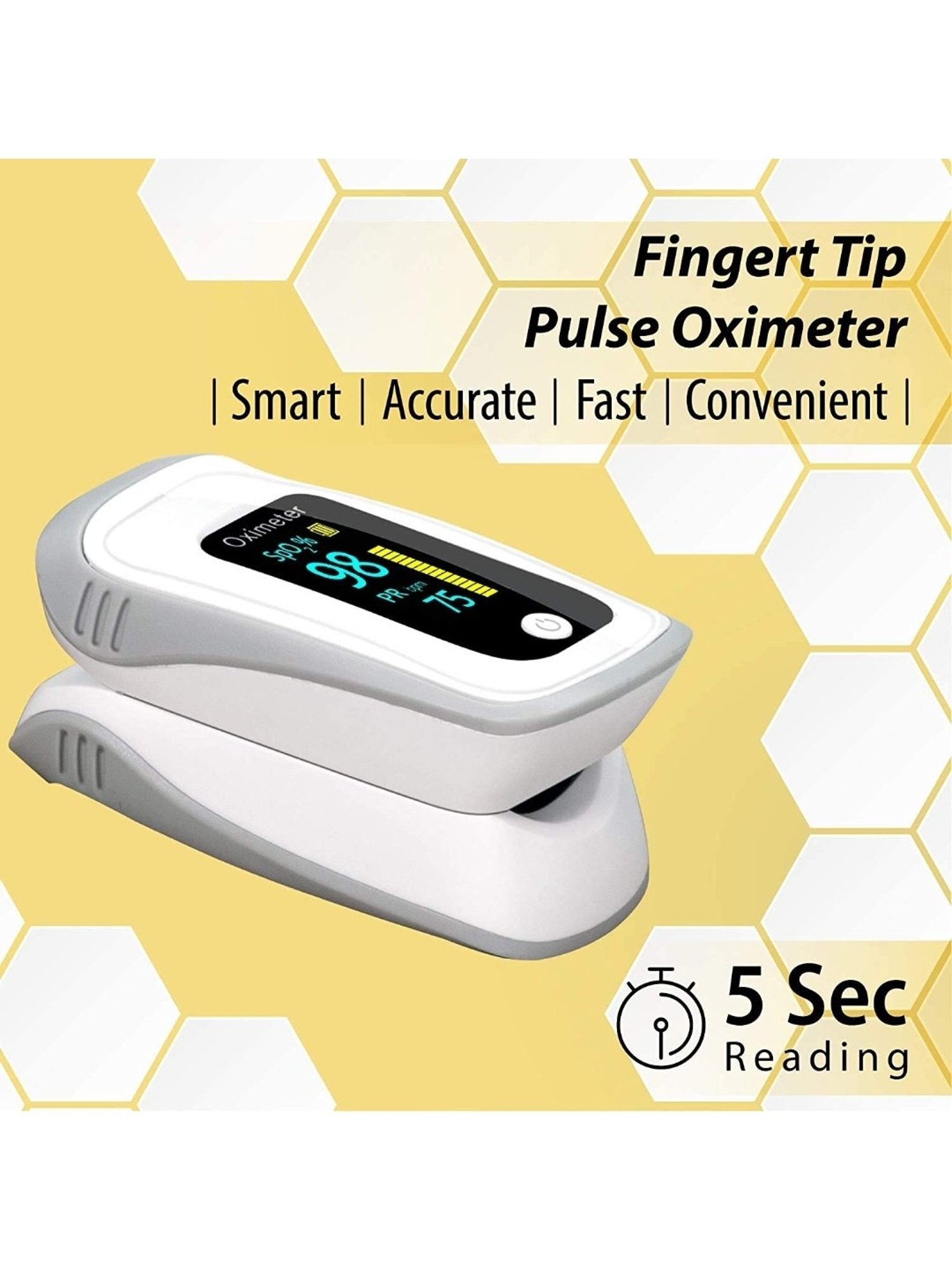 Mievida Finger Tip Pulse Oximeter with OLED Display, Hi or Low Spo2, Pulse Rate Indicator