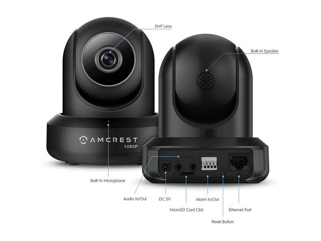 Amcrest ProHD 1080P WiFi Camera 2MP (1920TVL) Indoor Pan/Tilt Security Wireless IP Camera IP2M-841B (Black)