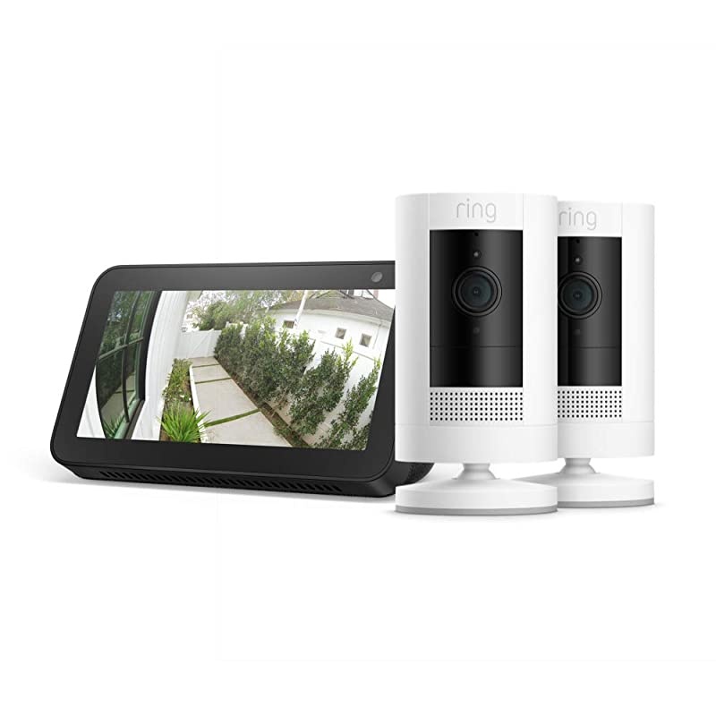 Stick Up Cam Battery 2-Pack with Echo Show 5 (Charcoal)