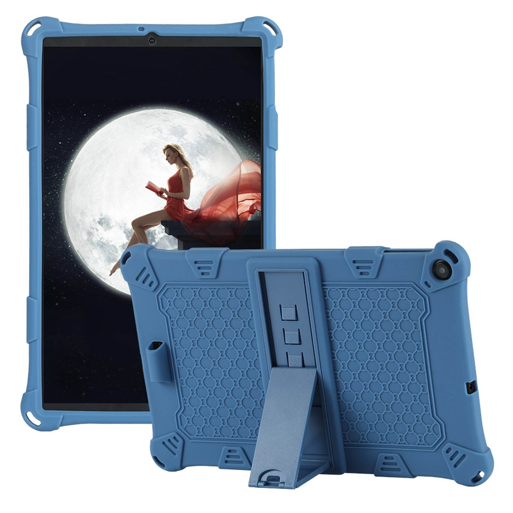 Silicone Case for ALLDOIPlay30 IPlay30 PRO Tablet 10.5 Inch Tablet Case with Tablet Stand and Pen (Blue)
