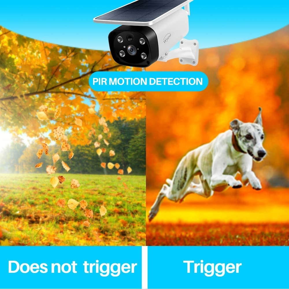 Wyave Outdoor Solar-Powered Security Camera,No Wire,No Charging,Free 32GB SD Card,Free 30-Day Cloud Storage,Support 2 Spotlights,PIR Motion Detection,2 Megapixel HD Video