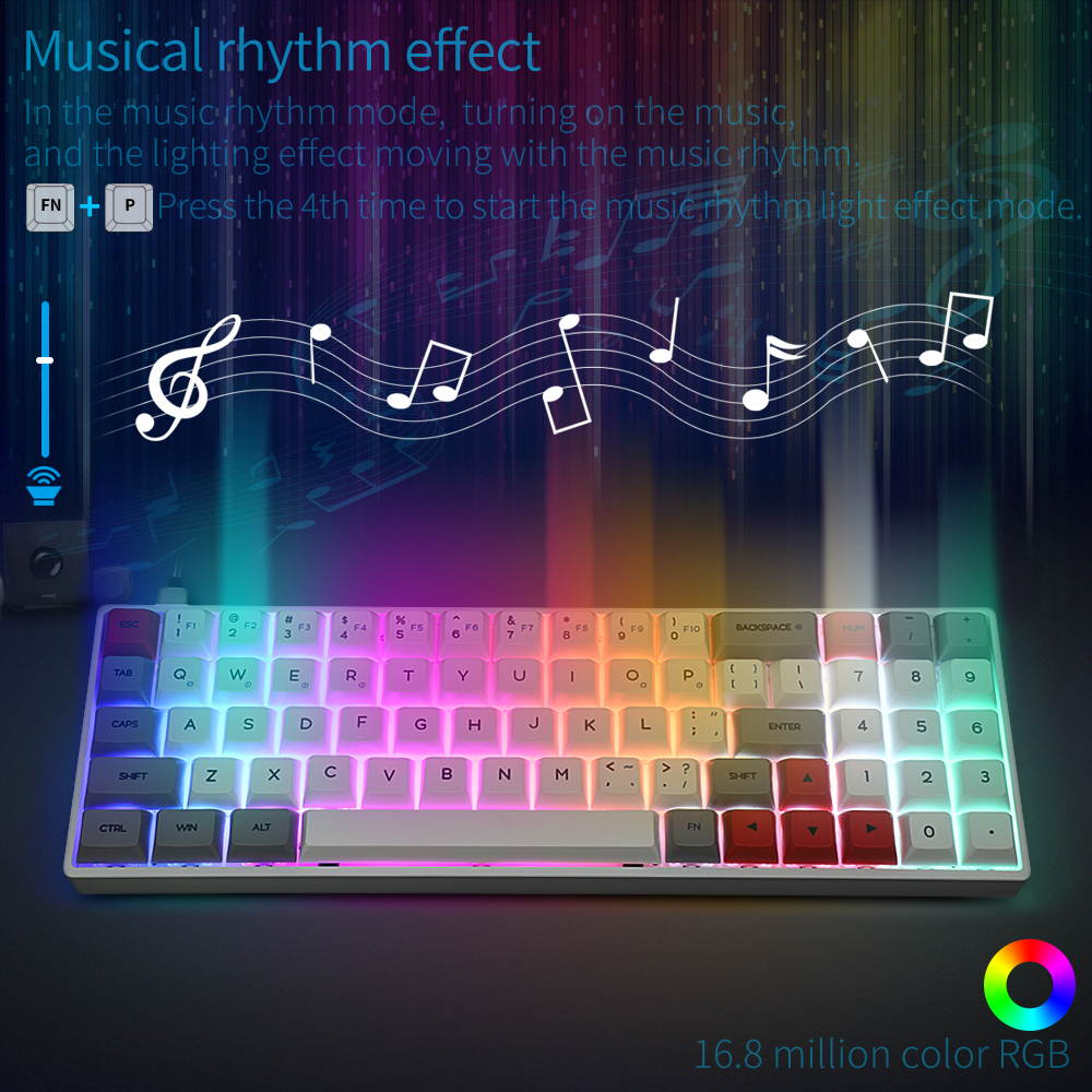 SK71 71 Keys Wired Mechanical Keyboard Gaming Keyboard with RGB Backlit, PBT Keycaps, Arrow Keys, Direction Keys, IP6X Dustproof Waterproof Hot Swappable for Win/Mac/Gaming(Mechanical Optical Axis)