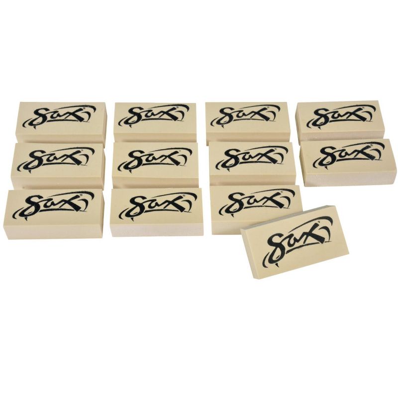 Sax Soap Erasers, 2 x 1 x 1/2 Inches, White, pk of 12