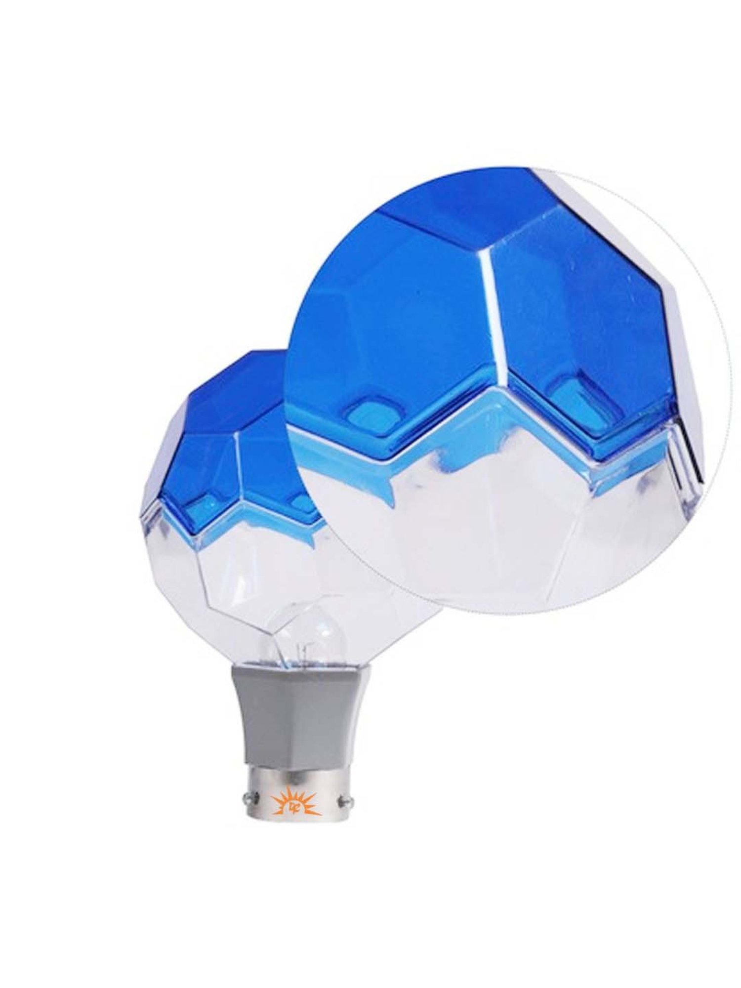 Pure Home and Living Grey Glass Trophy Shaped Table Lamp Stand