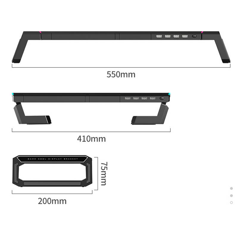 Monitor Increased Rack Multi-function Monitor Stand Monitor Foldable Base mount With RGB Lighting & 4xUSB Expansion Interface