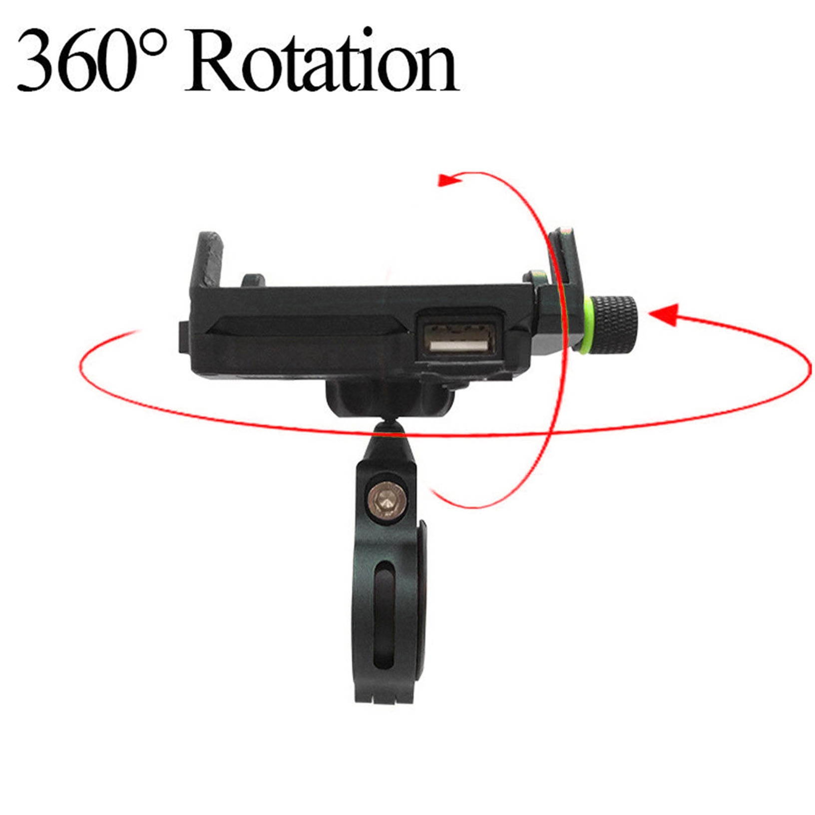 Universal Full Aluminum Motorcycle Motorbike Phone Holder Mount USB Fast Charge