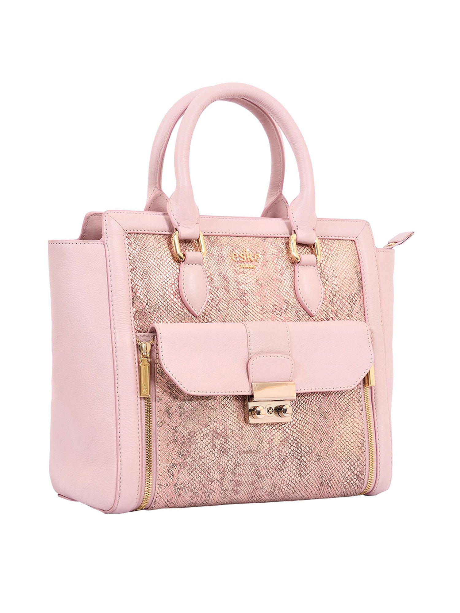 Eske Lucie Pink Printed Large Satchel Handbag
