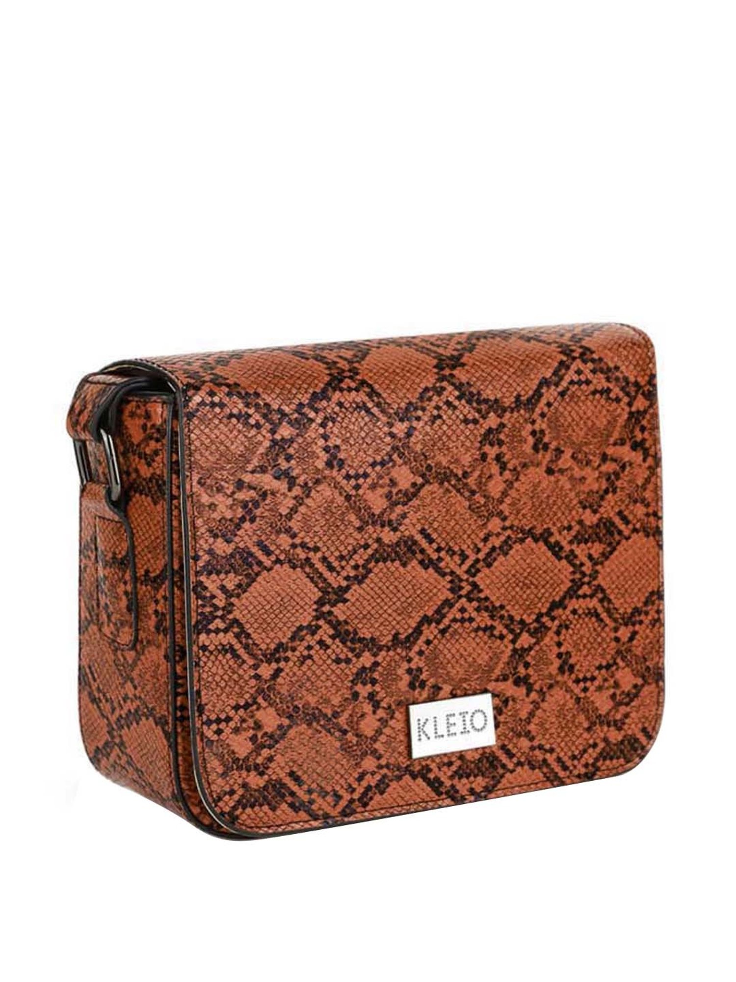 KLEIO Tan Textured Medium Sling Handbag