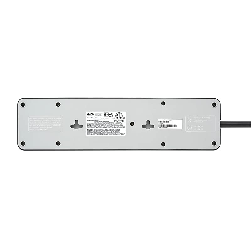 Power Strip Surge Protector with USB Charging Ports PH8U2 2160 Joules Flat Plug 8 Outlets Black