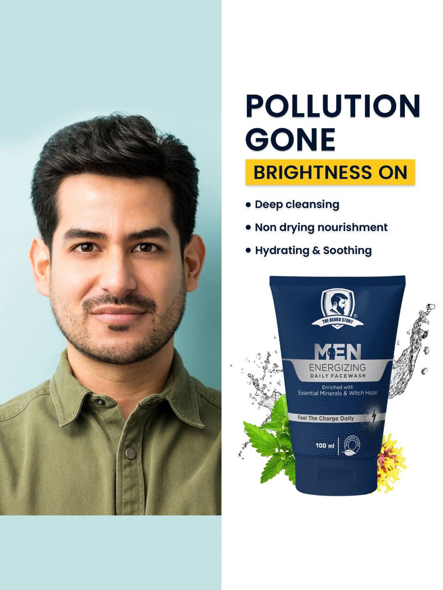 The Beard Story Energizing Daily Face Wash for Men - 100 ml