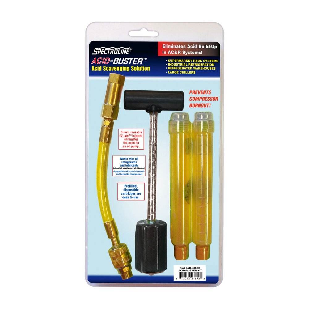 Spectroline&reg; - AB-100CS Acid Buster&trade; injection kit, with 0.5 Oz. Cartridge