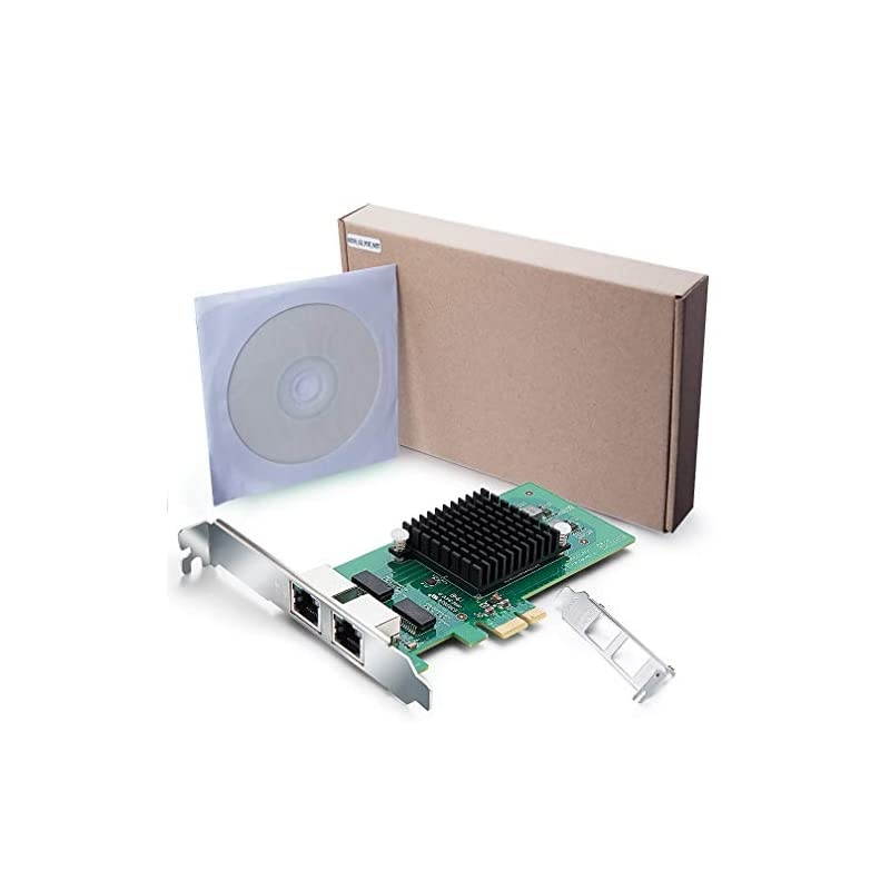 Gigabit Ethernet Converged Network Card with Intel 82576 Chip Dual RJ45 Ports PCI Express 21 X1 Compare to Intel E1G42ET