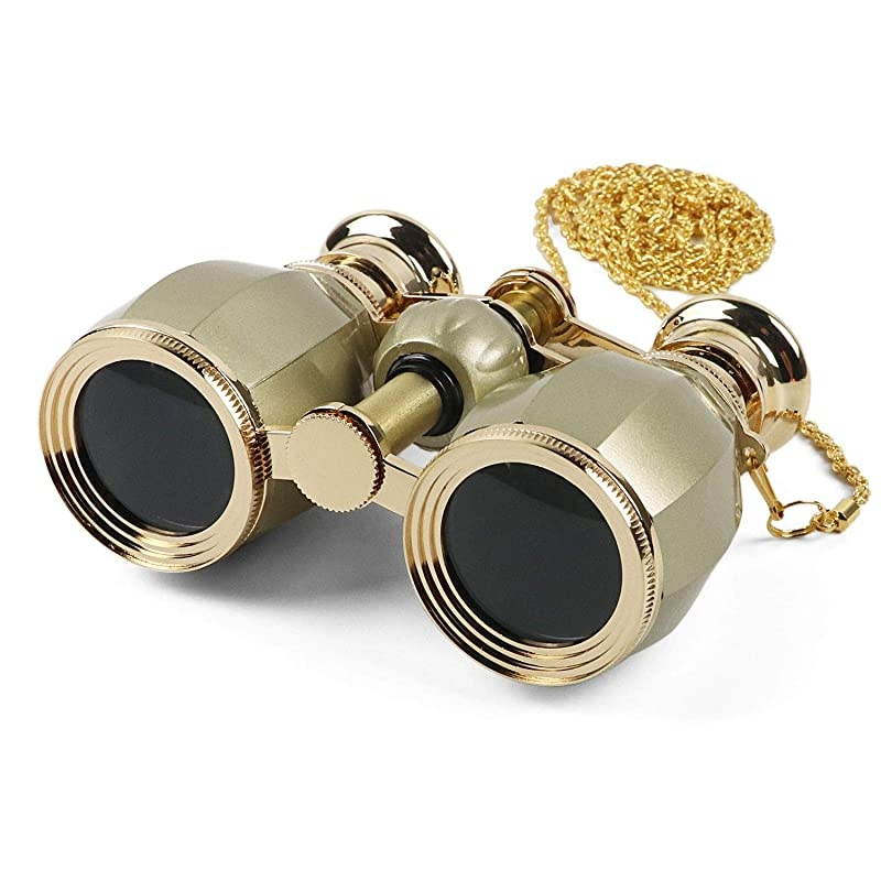4X30 Vintage Opera Glasses Binoculars for Theater Musical Concert (Black, with Chain)