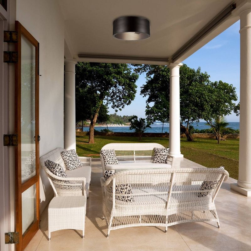 1 Light Teagan Outdoor Indoor Flush Mount Ceiling Dark Bronze - Globe Electric