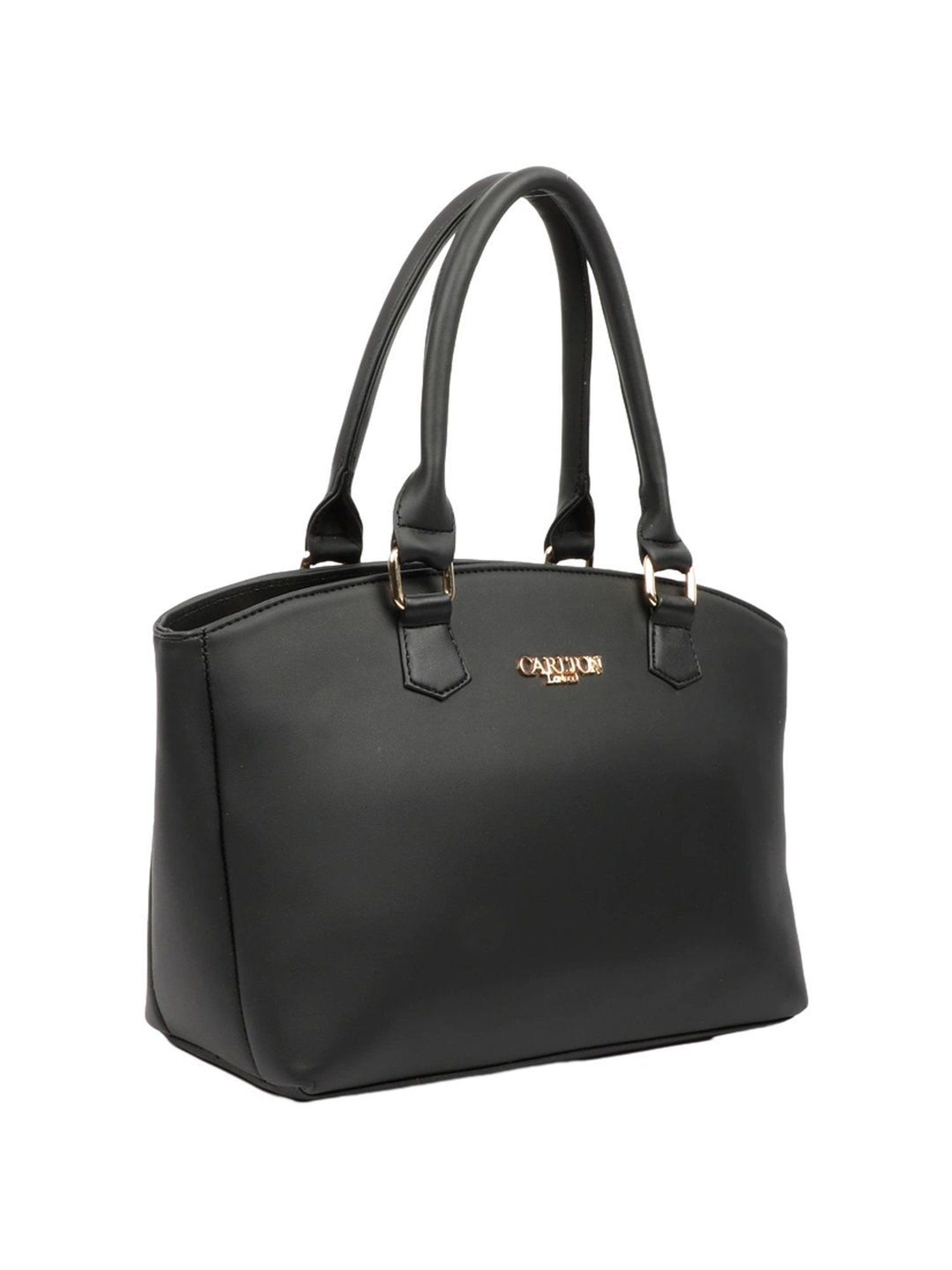 Carlton London Black Solid Medium Handbag