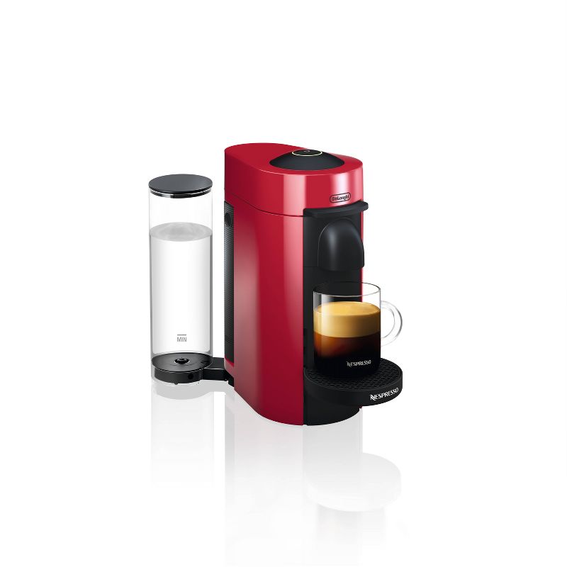Nespresso Vertuo Plus  Coffee and Espresso Machine by De'Longhi with Aeroccino, Red