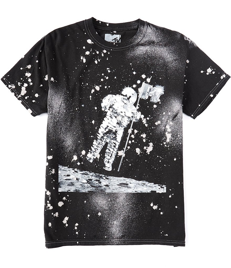 MTV MTV Space Moon Man Graphic Tie-Dye Short-Sleeve T-Shirt