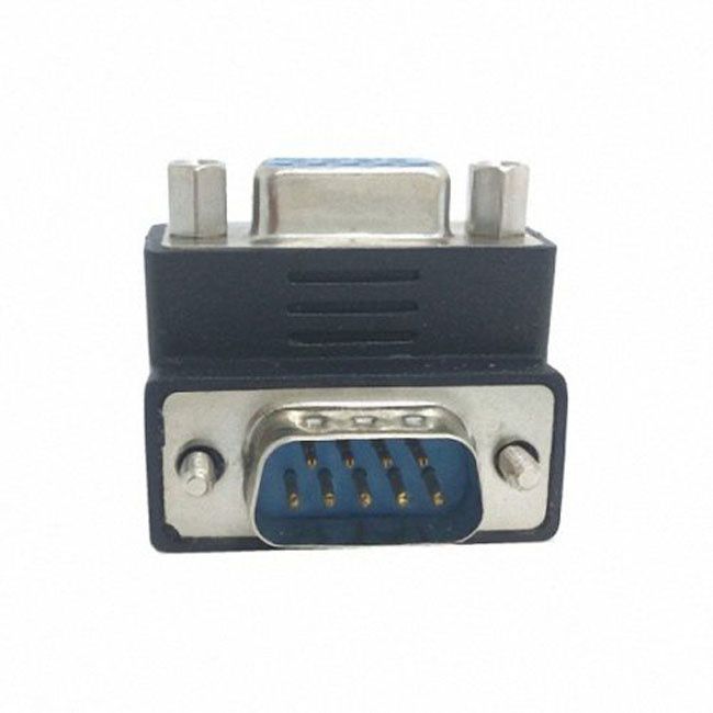 Jimier Down Right Angled 270 degree  RS232 D-Sub 9Pin Male screw type To Female Nut type extension Adapter DB-001-DN