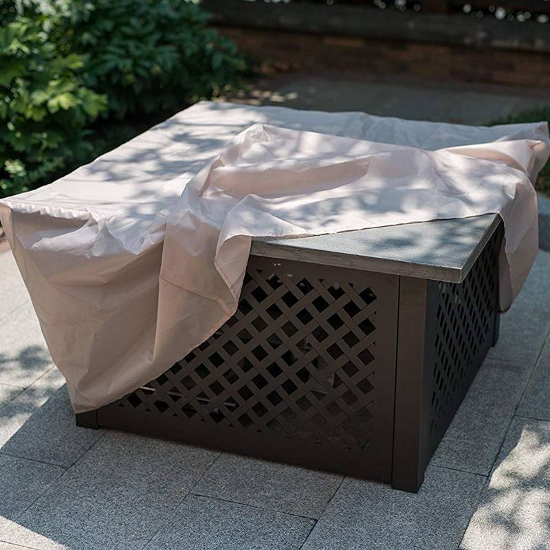 Square Fire Pit With Gray Brushing Table Top and Steel Base 40" - Legacy Heating