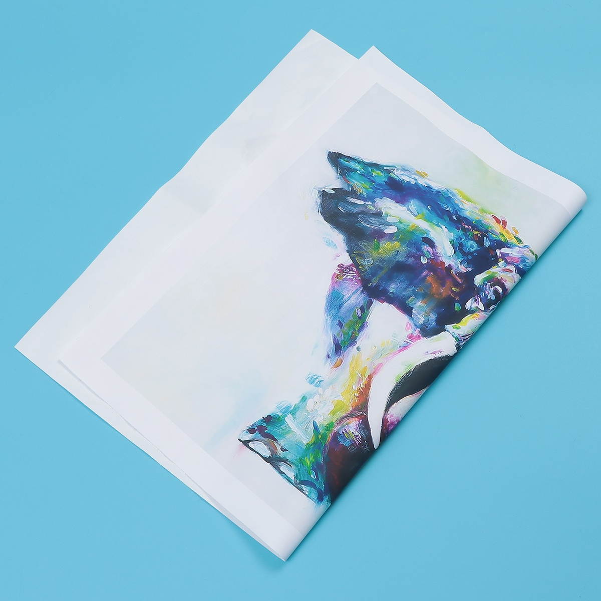 Oil Painting Picture Animals Canvas Colorful Cartoon Dog Paint Frameless Wall Painting for Home Living Room Bedroom Kitchen Office Decoration (50x70cm )