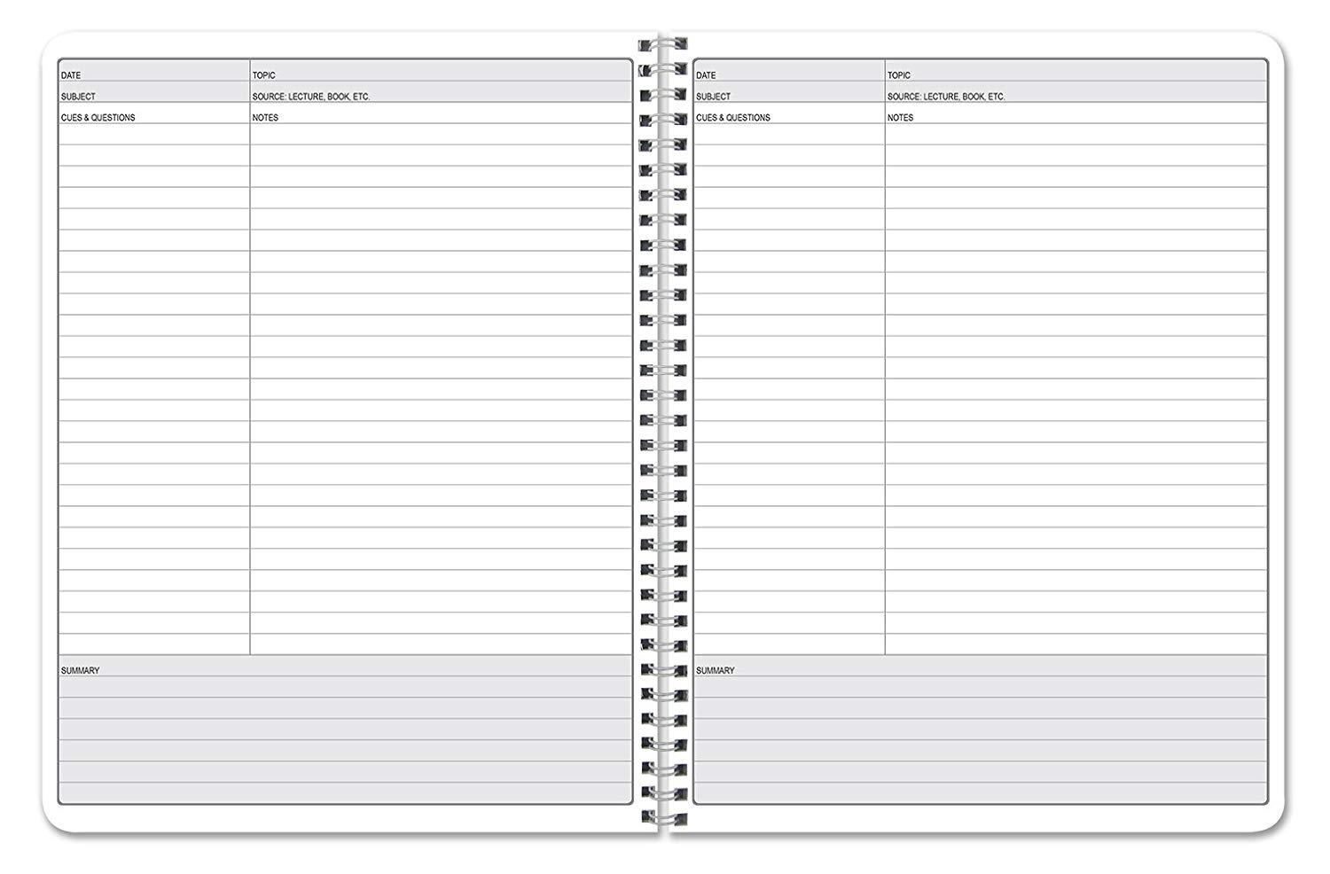 BookFactory Universal Note Taking System (Cornell Notes) / NoteTaking Notebook - 120 Pages, 8 1/2" x 11" - Wire-O (LOG-120-7CW-A(Universal-Note))