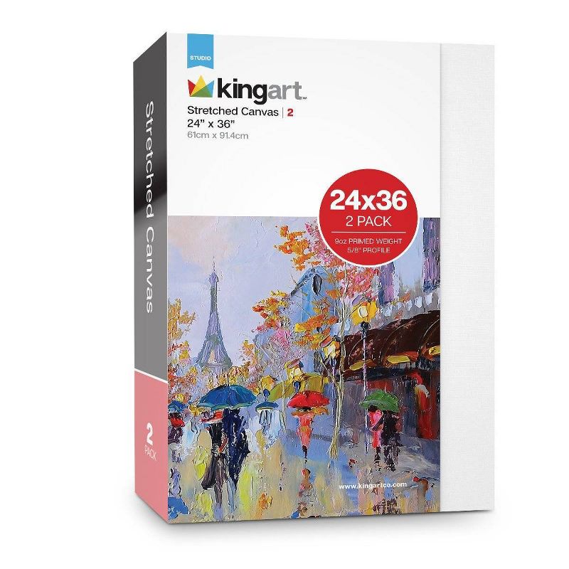 Kingart 24" x 36" 2ct Stretched Canvas Value Pack
