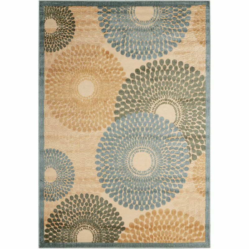 7'9"x10'10" Rectangle Loomed Area Rug Blue - Nourison