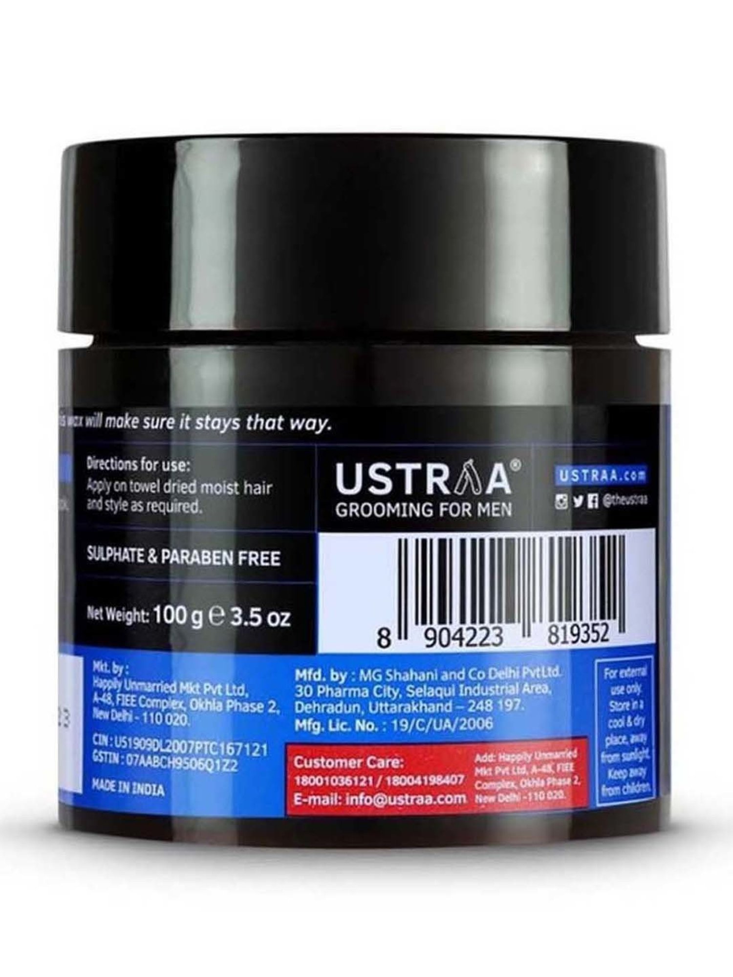 Ustraa Hair Wax Matte look & Face Wash Oily Skin