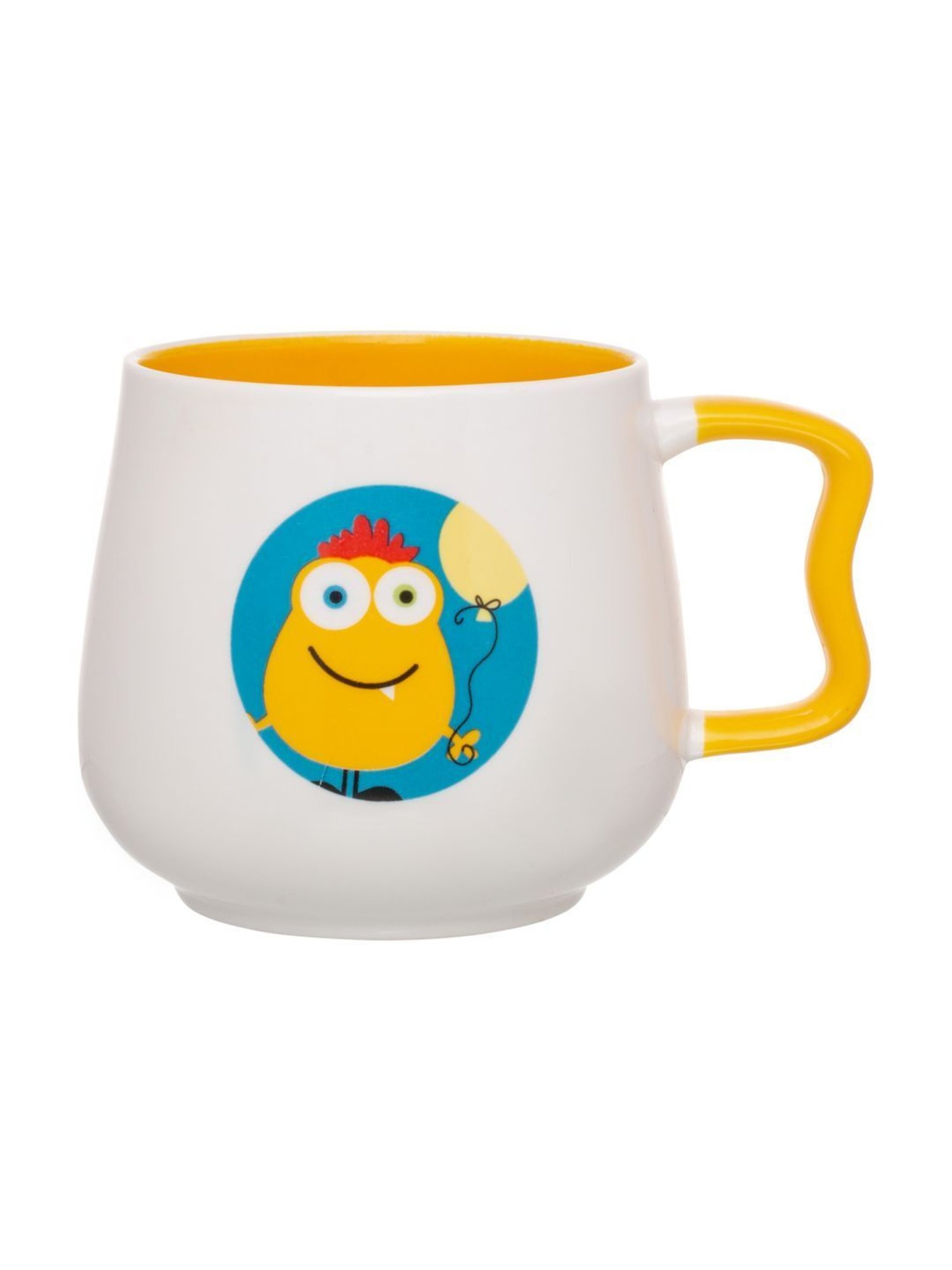 JCPL White & Yellow Ceramic Milk & Coffee Mug (0.33L) - Set of 1