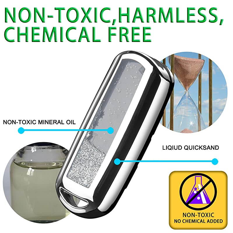 Chrome Silver TPU Car Key Fob Cover Case for Mazda 2 3 5 6 8 CX3 CX5 CX7 CX9 MX5 Smart Remote Key Protective Shell with Key Chain Silver