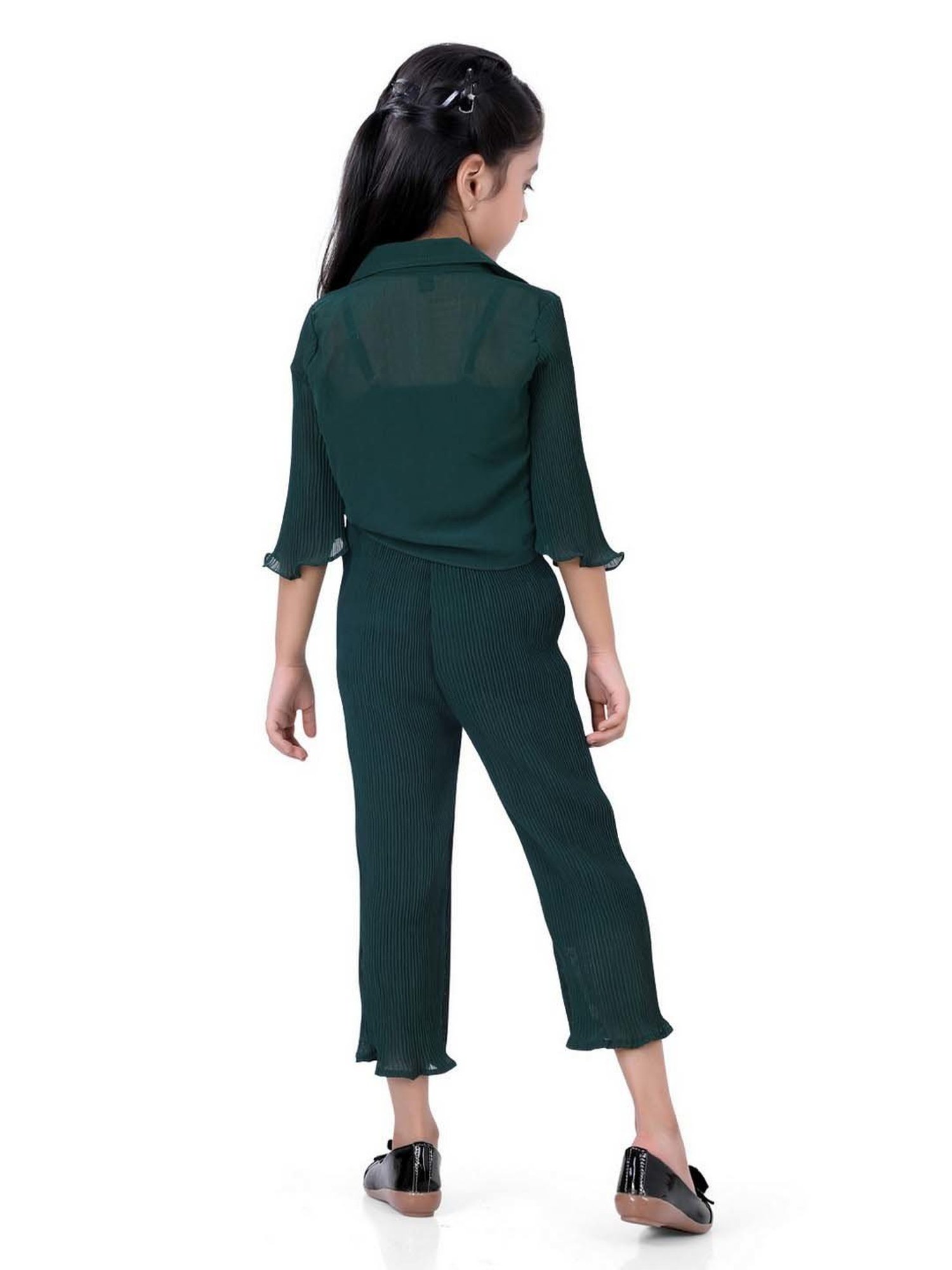 poplins Kids Teal Blue Cotton Regular Fit Jumpsuit