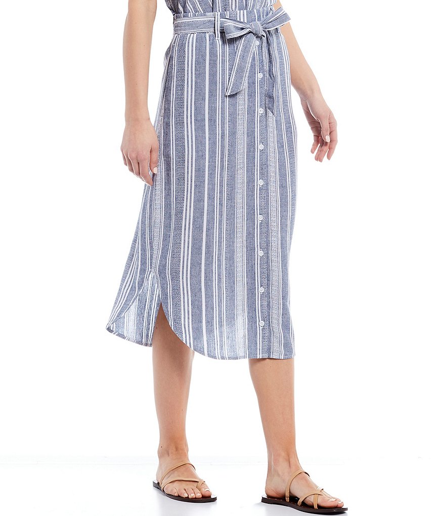 Cloth & Stone Curved Hem Coordinating Belted Skirt