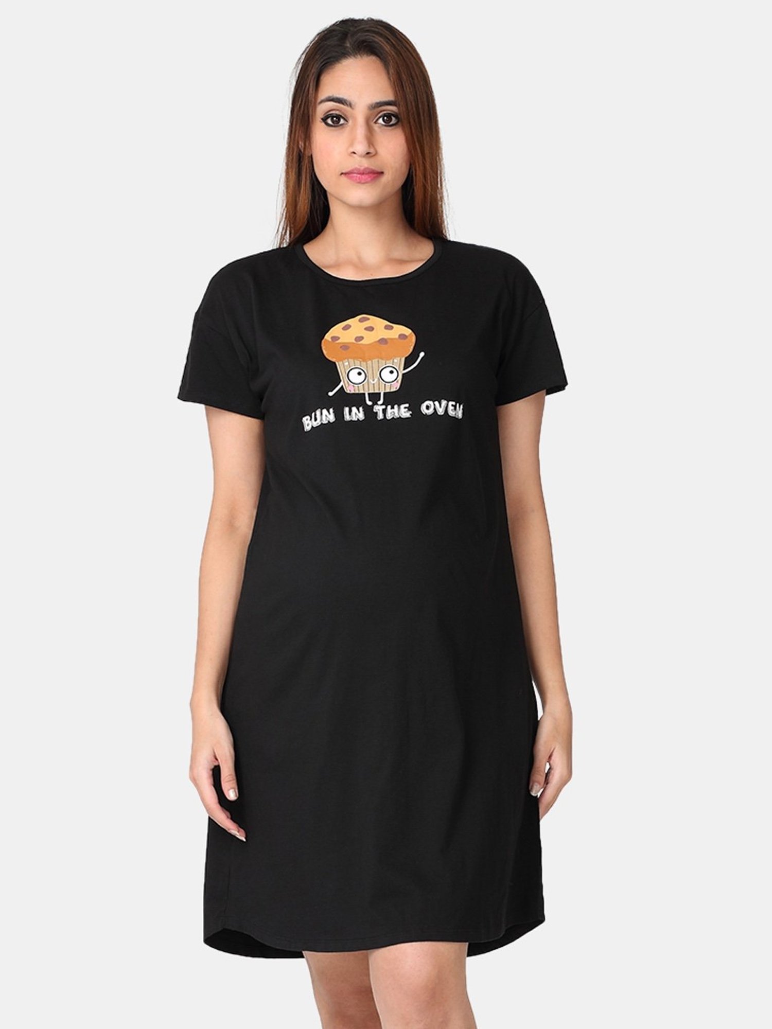 The Mom Store Black Graphic Print Dress