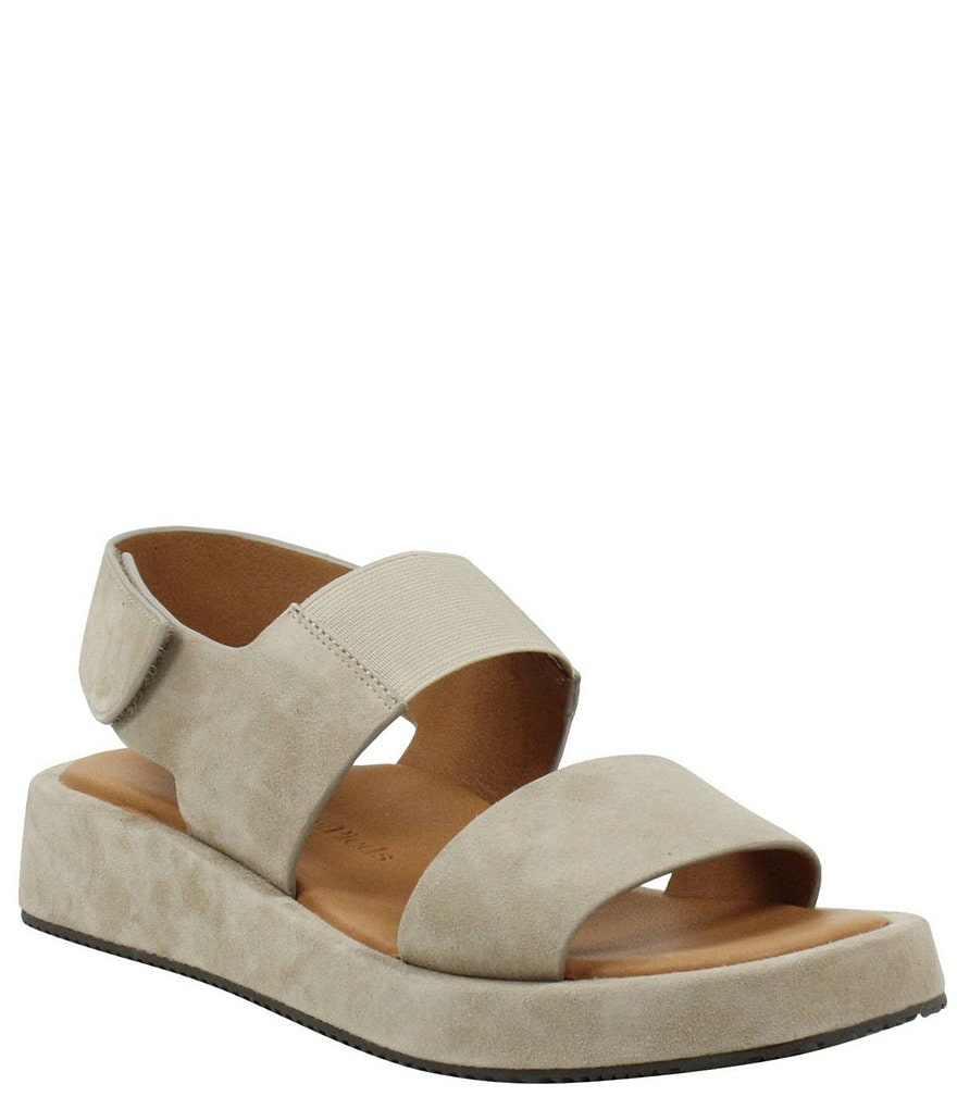 L'Amour Des Pieds Ainsley Suede Platform Wedge Sling Sandals