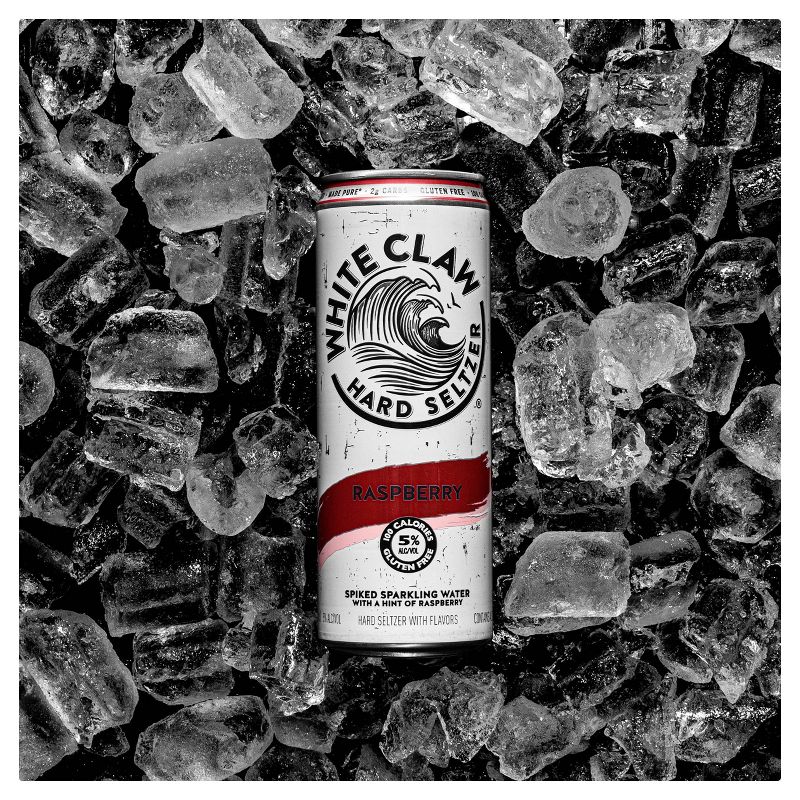 White Claw Raspberry Hard Seltzer - 6pk/12 fl oz Slim Cans