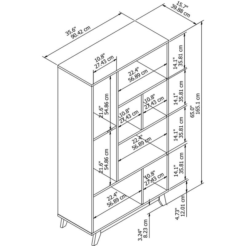65" Centura 8 Shelf Bookcase Century Walnut - Kathy Ireland Home