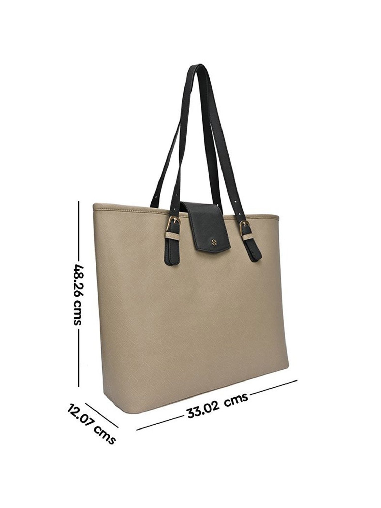 Horra Grey Solid Tote Handbag