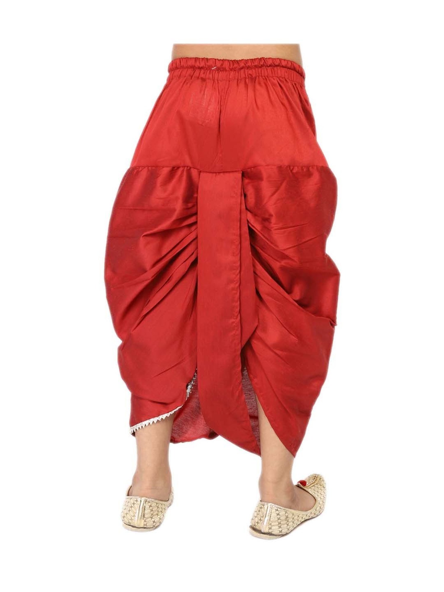 VASTRAMAY Kids Maroon Regular Fit Dhoti