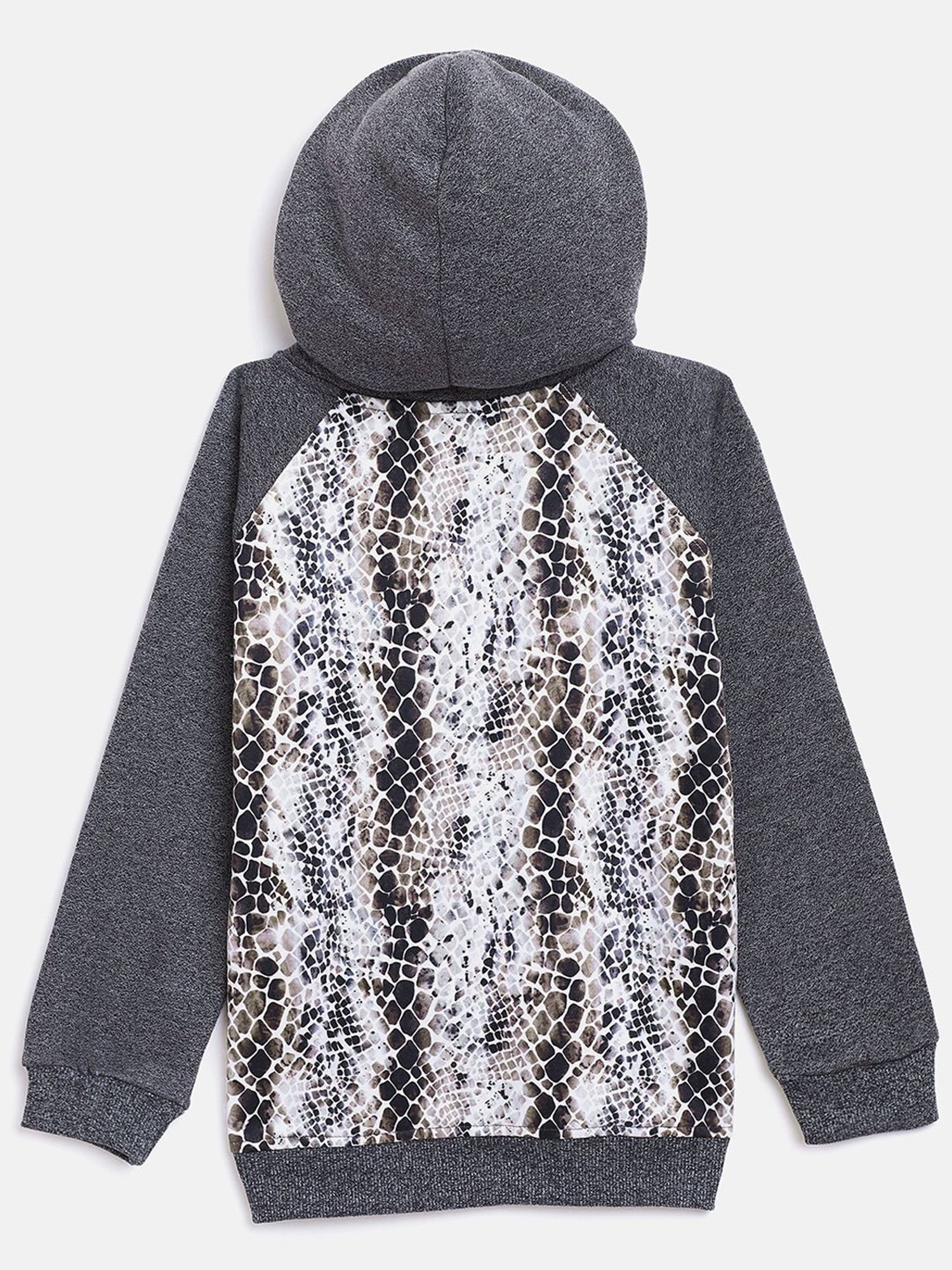 ZIAMA Kids Grey Printed Full Sleeves Sweatshirt