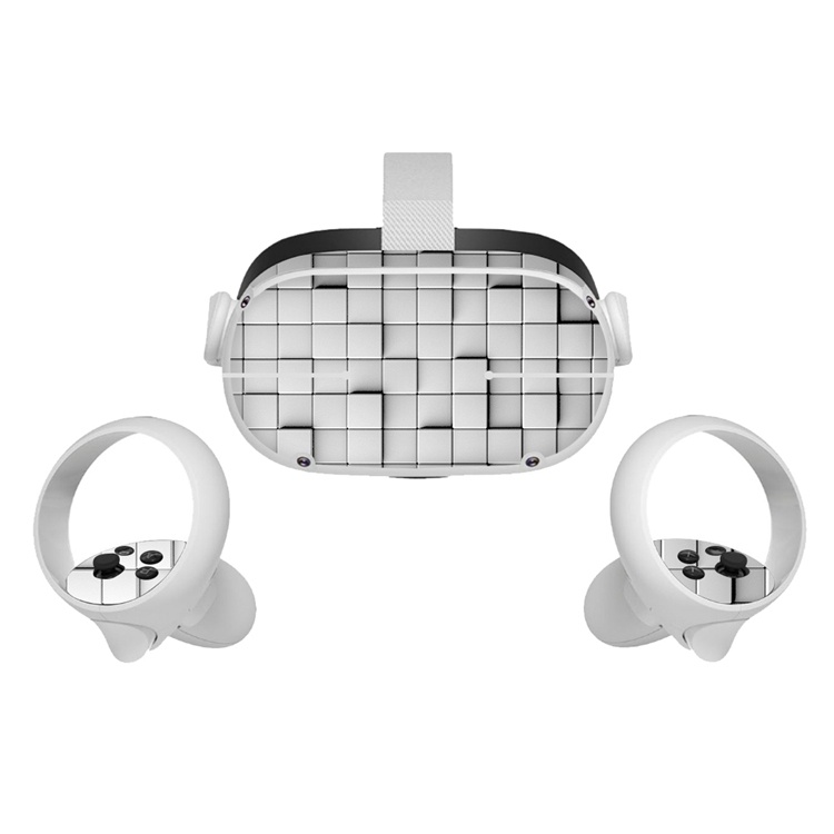 Amify Vinyl Skin Sticker for Oculus Quest 2 VR Headset Controller PVC Decals Cute Cartoon Wrap Cover for Oculus Quest 2 Accessories