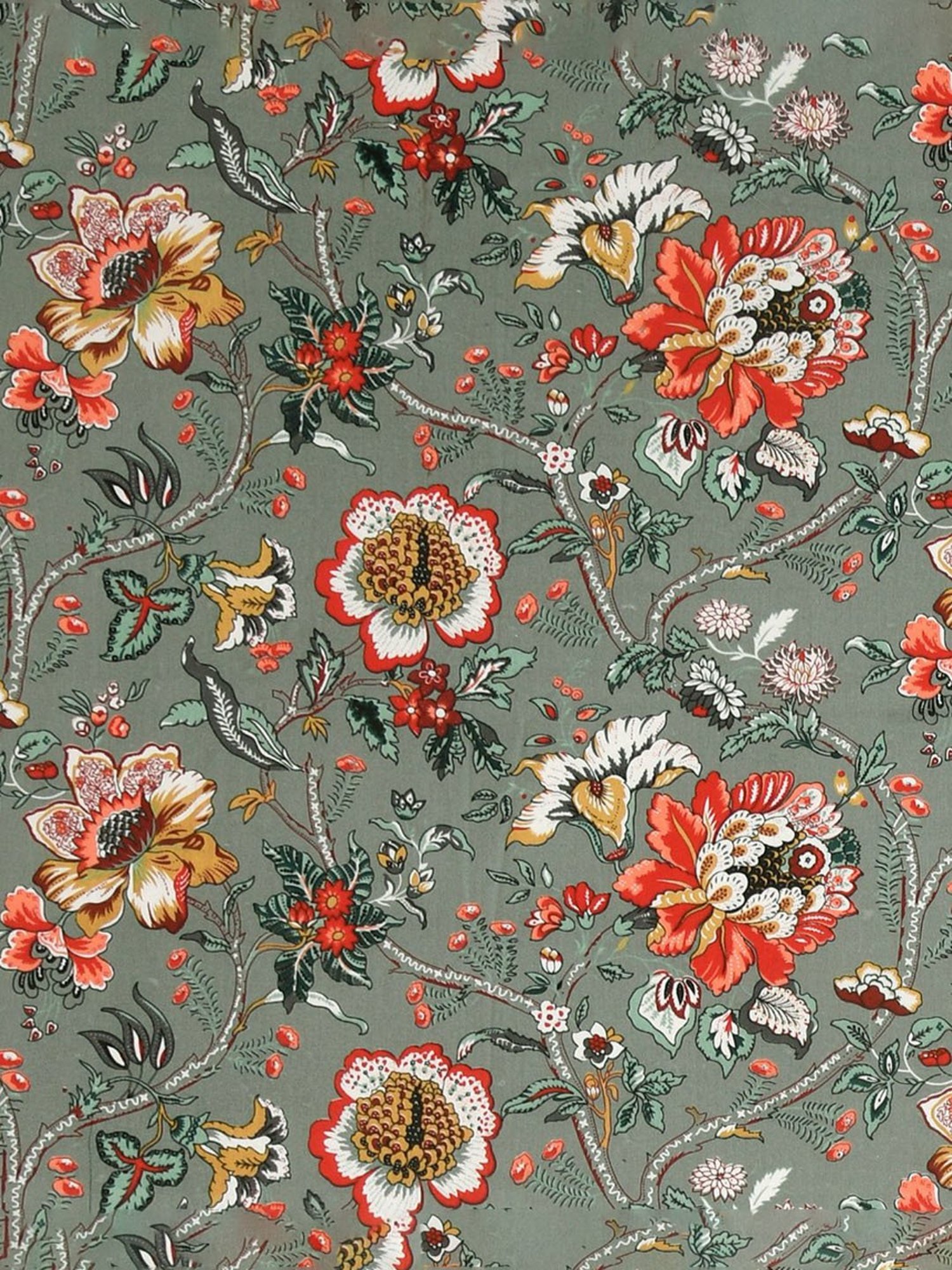 BELLA CASA Printed Green 220 TC Cotton King Bedsheet with 2 Pillow Covers