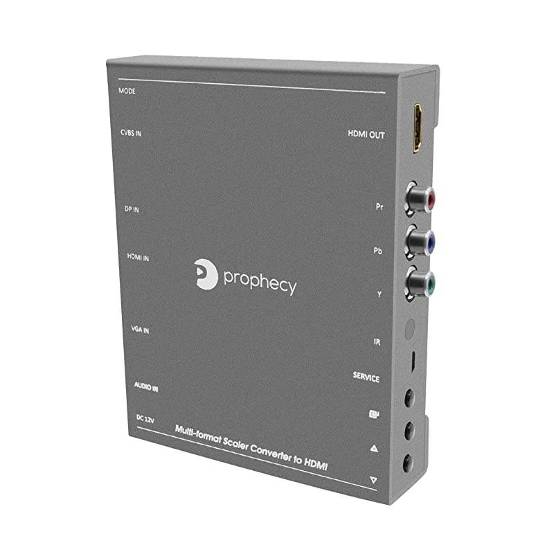 Prophecy Multi Video Format to HDMI Scaler Converter &ndash; HDMI / Mini DP / VGA / CVBS (Composite) / YPbPr (Component), Upscale HDMI Output Up to 4K @30Hz, Frame Rate Conversion, VESA Resolutions