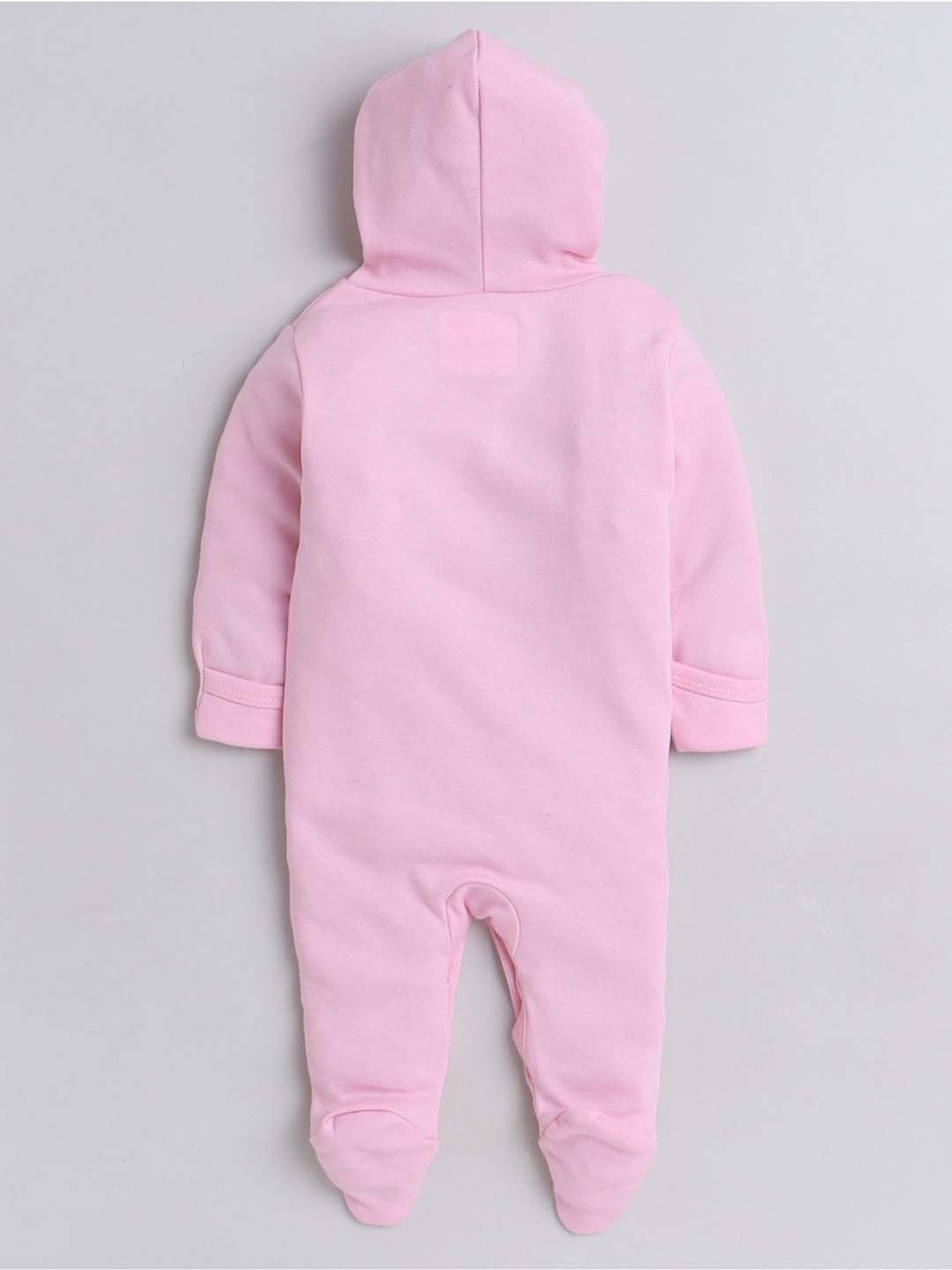 Bumzee Kids Pink & White Cotton Printed Full Sleeves Sleepsuit (Pack of 2)