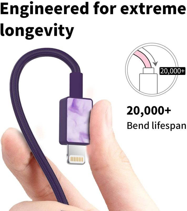 iFory Lightning Cable, iPhone Charger [Apple MFi Certified / 3ft 2 Pack/Dark Purple] Fast Charging Cord Compatible with iPhone 11 Pro Max, 11 Pro, X, Xs, Xr, Xs Max, 8/8 Plus, 7/7 Plus