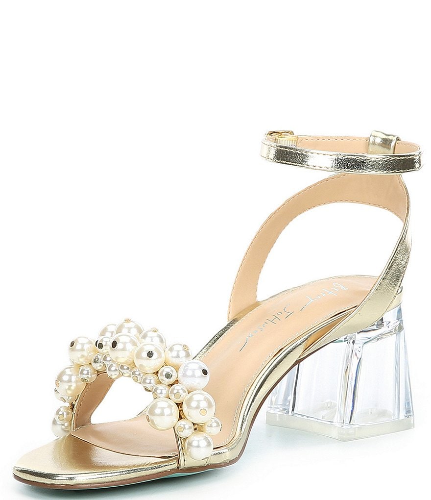 Blue by Betsey Johnson Kylee Pearl Clear Heel Sandals