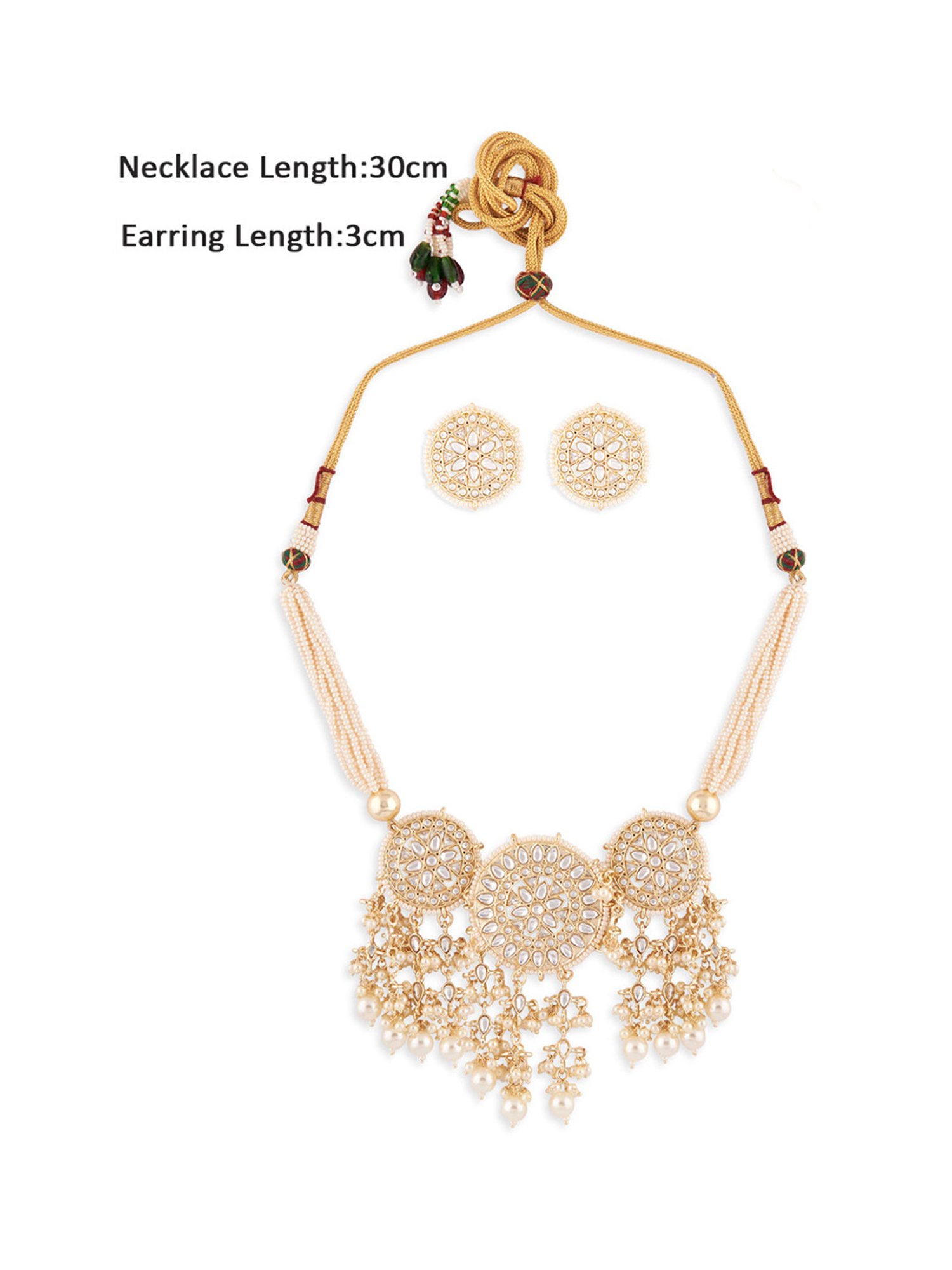 Fida Handmade Bridal Ethnic White Jewellery Set