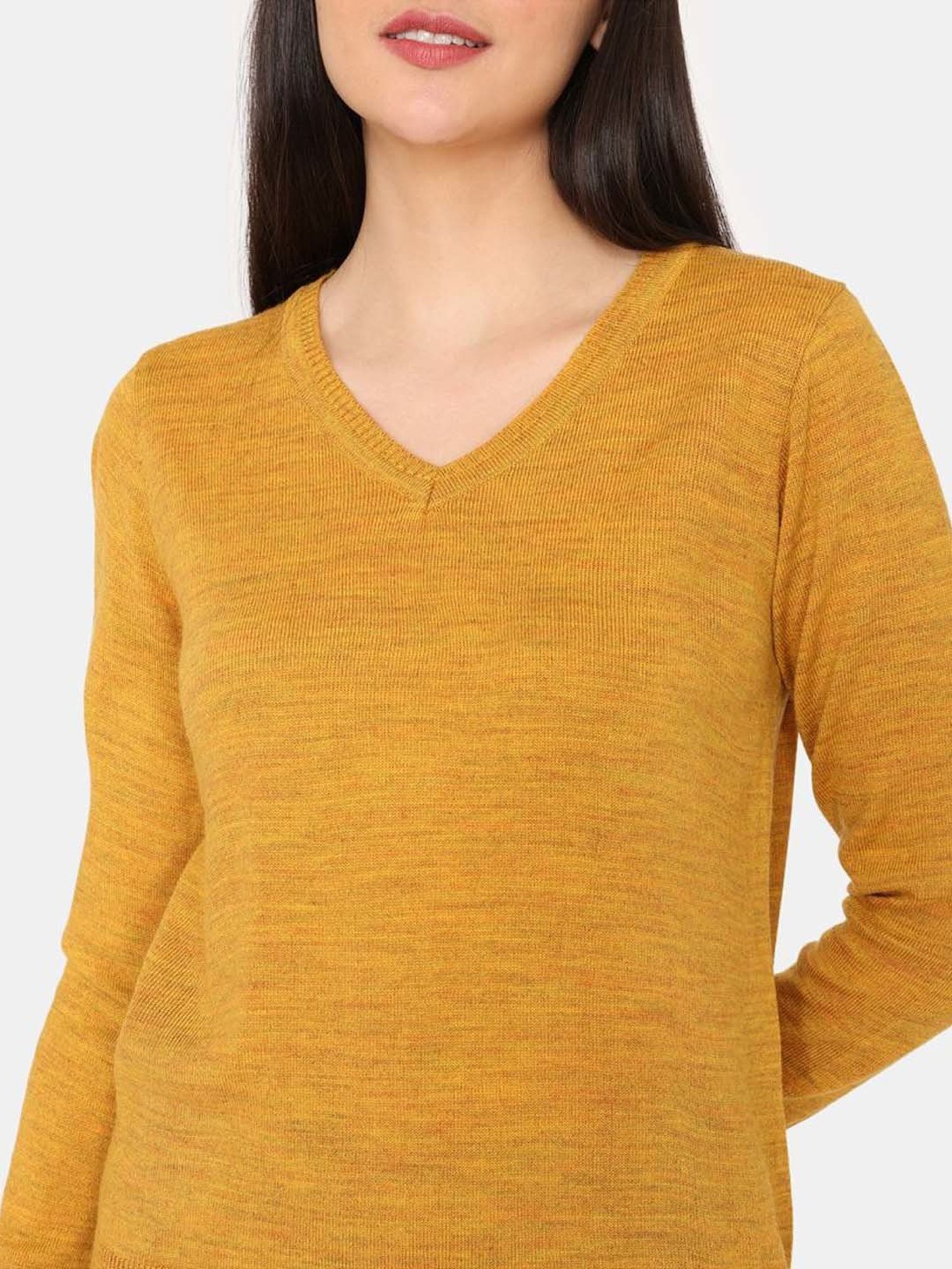 Zivame Yellow Plain Sweater