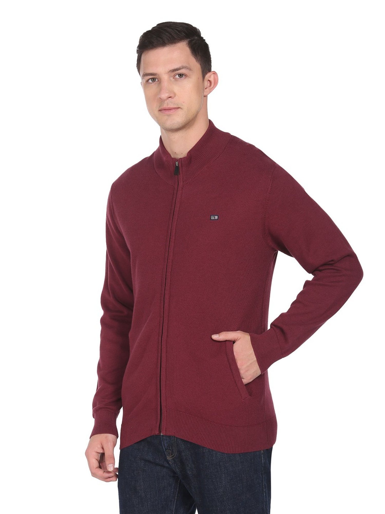 Arrow Sport Burgundy Regular Fit Sweater