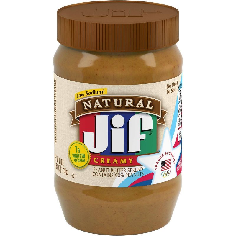Jif Natural Creamy Peanut Butter - 40oz