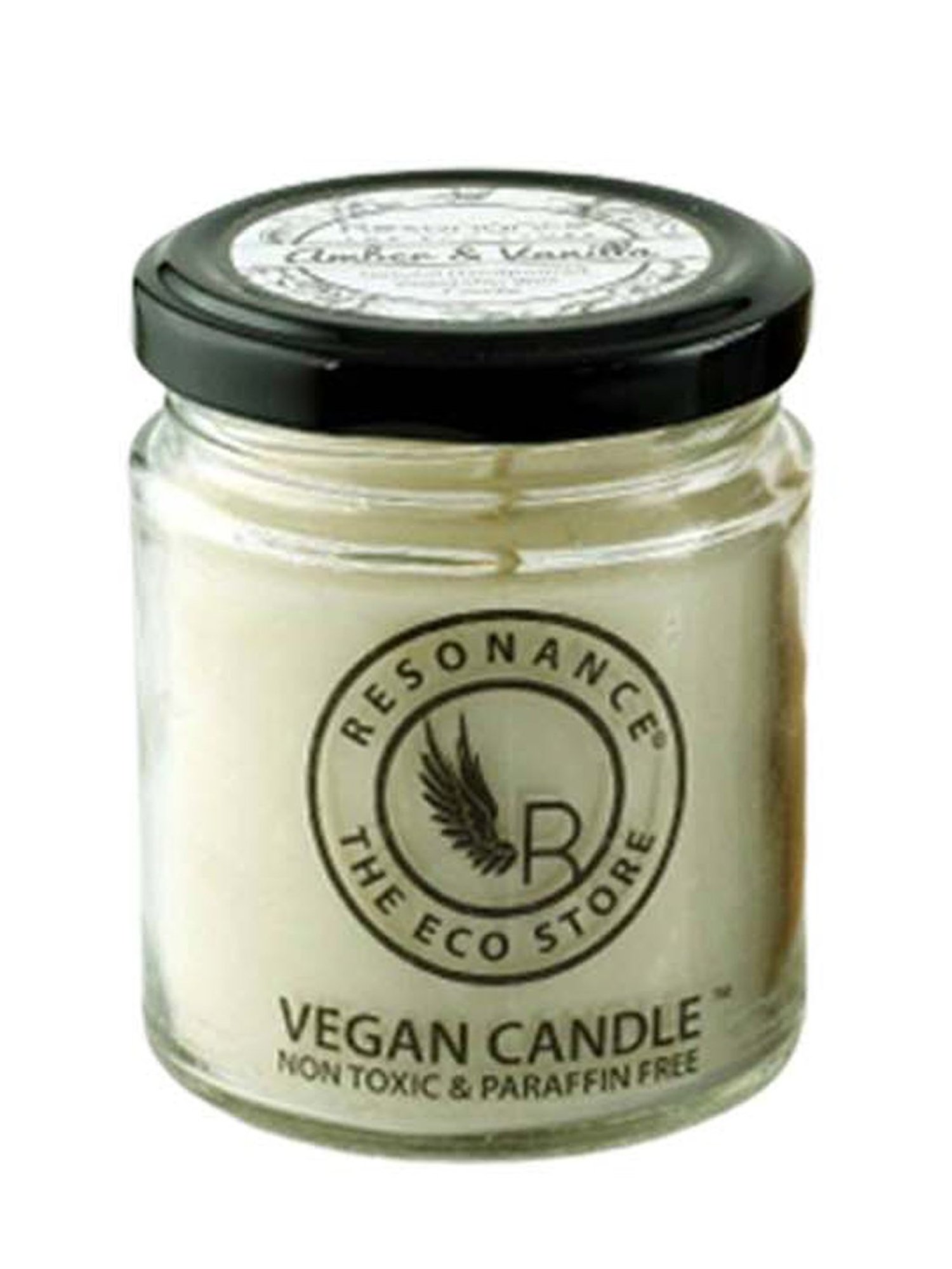 RESONANCE White Soy Wax Scented Aromatic VEGAN Candles (Amber & Vanilla) - Set of 2